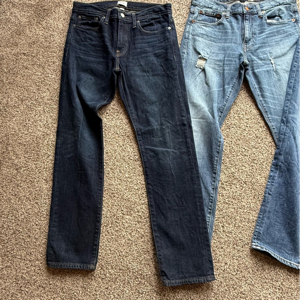 J. Crew Men's Dark and Light Blue Straight Jeans Trio 31x30 - Picture 2 of 12